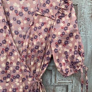 Christy Dawn Augusta wrap dress in wisteria wildflower meadow